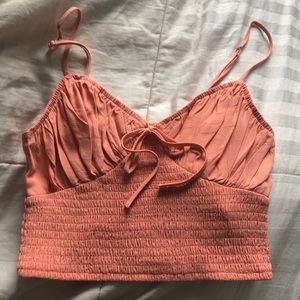 salmon colored cute crop top